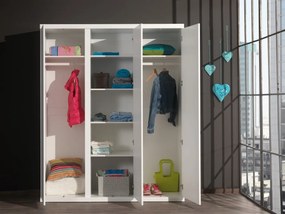 Dulap Lara cu 3 Uși, pentru Camera Copii, Alb – Vipack