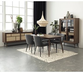 Masă de dining maro extensibilă cu blat cu aspect de lemn de stejar 150x90 cm Barrali – Unique Furniture