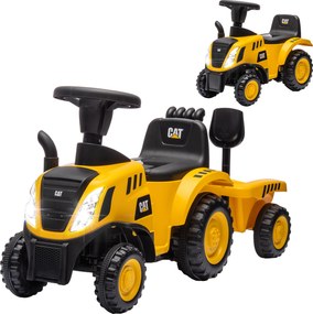 AIYAPLAY Camion, Excavator Jucărie pentru Copii 12-36 Luni cu Cupă și Remorcă Integrate, 91x29x44 cm, Galben | Aosom Romania