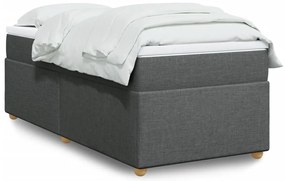vidaXL Pat box spring cu saltea, gri închis, 80x200 cm, textil