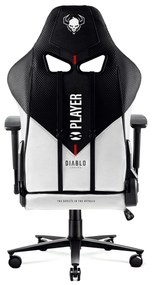 Scaun Gaming Diablo X-Player 2.0 Din Material King Size: Alb-Negru