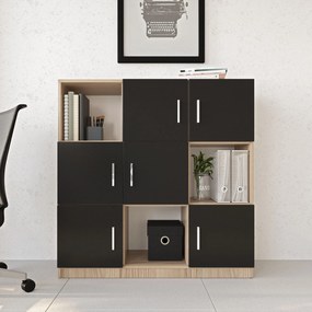 Dulap Vincent 7 (stejar + negru). 1072636
