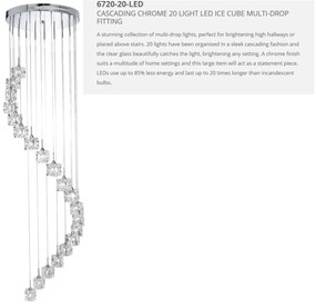 Lustra LED casa scarii design modern Ice Cube H-1,8M 6720-20-LED SRT