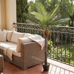 HOMCOM Plantă Artificială Decorativă 180 cm Palmier Artificial cu Ghiveci și Frunze pentru Interior Verde | Aosom Romania