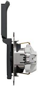 Priza simpla cu impamantare, cu capac, 16A, IP20, antracit, Schneider Sedna Design