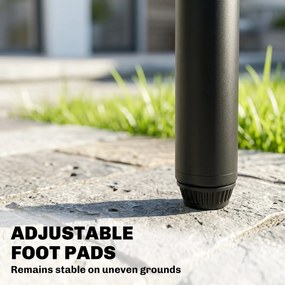 Outsunny Scaun de grădină set 2 buc. rezistent la intemperii, scaune din oțel și lemn, stivuibile cu spătar, suport până la 160 kg, Lemn natural | Aosom Romania