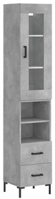 3199301 vidaXL Dulap înalt, gri beton, 34,5x34x180 cm, lemn prelucrat