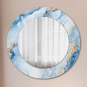 Oglinda rotunda imprimata Aur de marmură albastră