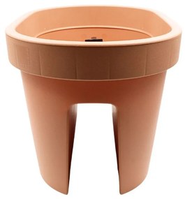 Ghiveci pentru balustradă, design oval, culoare terracota, 26x39.5x24 cm