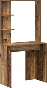 vidaXL Birou cu raft Lemn Vechi 78,5 x 37 x 154,5 cm Lemn compozit
