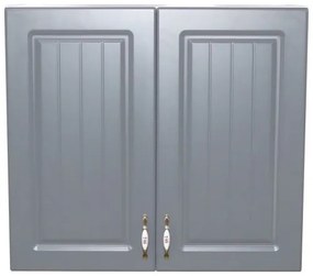 Corp superior 80 cu 2 usi cu scurgator de vase Zebra MDF gri dungi