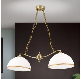 Lustră pe lanț Orion HL 6-1810/2 OLD LAMP 2xE27/40W/230V alb/bronz