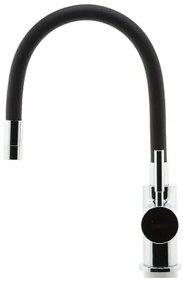Baterie de chiuvetă cu pipă flexibilă FERRO crom lucios/negru mat