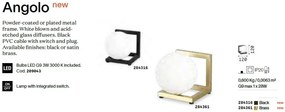 Lampa de masa design minimalist Angolo tl1 negru