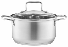 Oala inox cu capac 22cm, 3.5L, Hugo