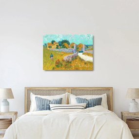 Tablou pe sticlă - Vincent van Gogh, Farmhouse in Provence, reproducere (70x50 cm)