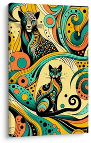 Tablou pisici ornamentale