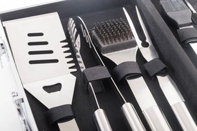 Set de unelte pentru grătar G21, 17 buc, carcasă aluminiu