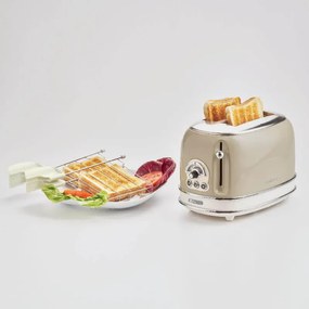 Prajitor de paine Ariete VINTAGE 0155/03, 810W, 2 felii, 3 functii, 6 trepte, Tava irimituri detasabila, Bej