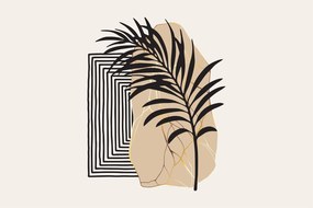Tablou - Abstracție cu frunze tropicale N⁰3 (90x60 cm)