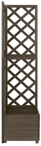 Jardiniera colt cu spalier, gri, 40x40x150 cm, lemn masiv brad Gri, 1, 1