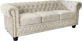 Canapea clasica stil englezesc Chesterfield 3 locuri, sampanie