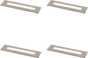 Set de 4 spoturi moderne de sol din oțel 30 cm, inclusiv LED IP65 - Eline