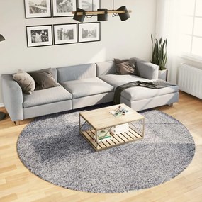 vidaXL Covor pufos "PAMPLONA" cu fire înalte, albastru modern Ø 240 cm