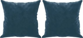 vidaXL Perne decorative, 2 buc., albastru, 40x40 cm, catifea