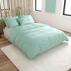 Lenjerie de pat hoteliera din microfibra JASMINE menta - dunga 2 cm Dimensiune lenjerie de pat: 70 x 90 cm | 140 x 220 cm
