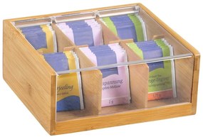 Cutie depozitare ceai 6compartimente, 22x21x9,5 cm, Kesper