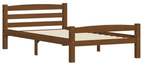 322075 vidaXL Cadru de pat, maro miere, 90x200 cm, lemn masiv de pin
