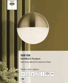 Lustra, Pendul LED Marbles alama satinata