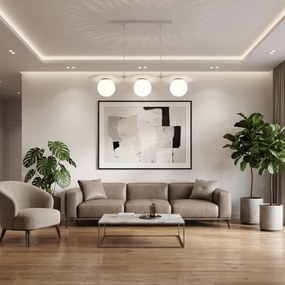 Lustră suspendată FLAT 3xE27/15W/230V crem