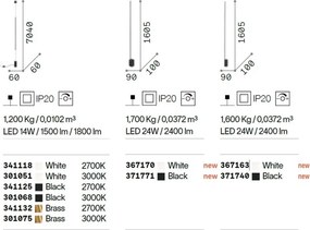 Lampadar LED minimalist ESSENCE PT SQUARE NERO 3000K