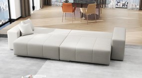 Canapea extensibilă dumonde cu ladă de depozitare si sezut confortabil din spuma high-density, Marbela Enjoy Beige XXL 295x100 cm