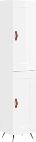 vidaXL Dulap înalt, alb extralucios, 34,5x34x180 cm, lemn prelucrat