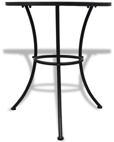 Set mobilier bistro, 3 piese, albastru/alb, placi ceramice