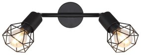 Aplica de perete / tavan cu 2 spoturi design industrial XARA I negru