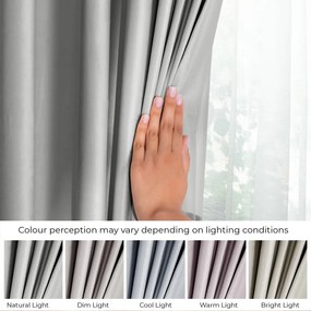 Draperie gri dimout (semi-opacă) din catifea 140x245 cm Pleat – Restilo