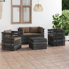 3061823 vidaXL Set mobilier grădină paleți cu perne 5 piese lemn masiv pin