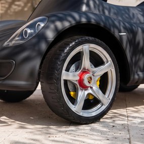 AIYAPLAY Mașinuță de Împins pentru Copii cu Licență Porsche, Claxon, Faruri și Sunet de Pornire, PP, Negru | Aosom Romania