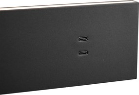 Set de 2 Aplice Moderne Negre Reglabile cu USB-C incl. LED - Modric