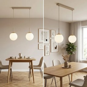 Brilagi - Lustru suspendat cu cablu MILO 2xE27/60W/230V bej/auriu
