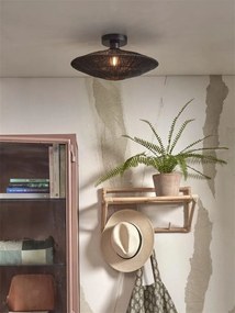 Plafoniera eco din iuta Iguazu S disc 40cm, negru