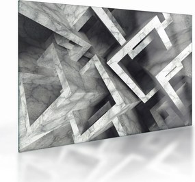 Tablou pe sticlă cu cuburi abstracte (70x50 cm)