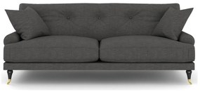 Canapea Seattle E104Numărul de locuri: 3, Gri inchis, 195x100x87cm, Tapiterie, Picioare: Role, Lemn