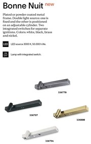 Aplica LED stil minimalist Bonne nuit-2 ap nickel