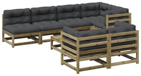 3299349 vidaXL Set canapea de grădină cu perne, 8 piese, lemn de pin tratat