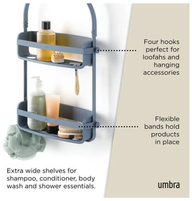 Raft pentru baie albastru suspendat din plastic Flex – Umbra